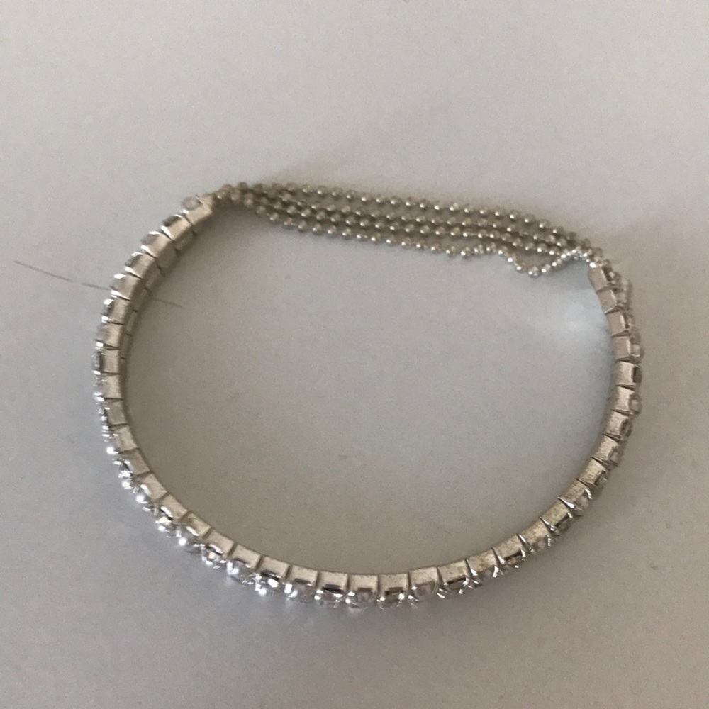 Faux crystal and pearl bracelet